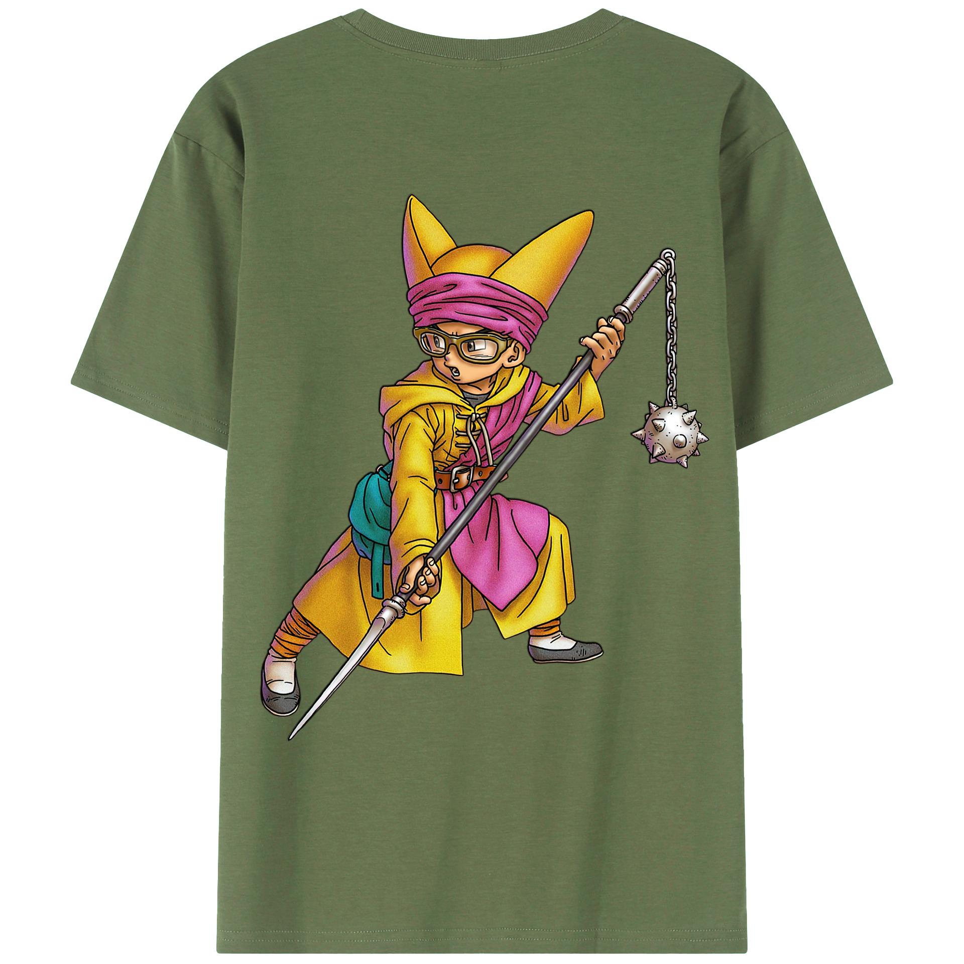 （画像用） ドラゴンクエスト Doragon Kuesuto Dragon Quest 綿100％ メンズ半袖Tシャツ（バックプリント） 通気性
